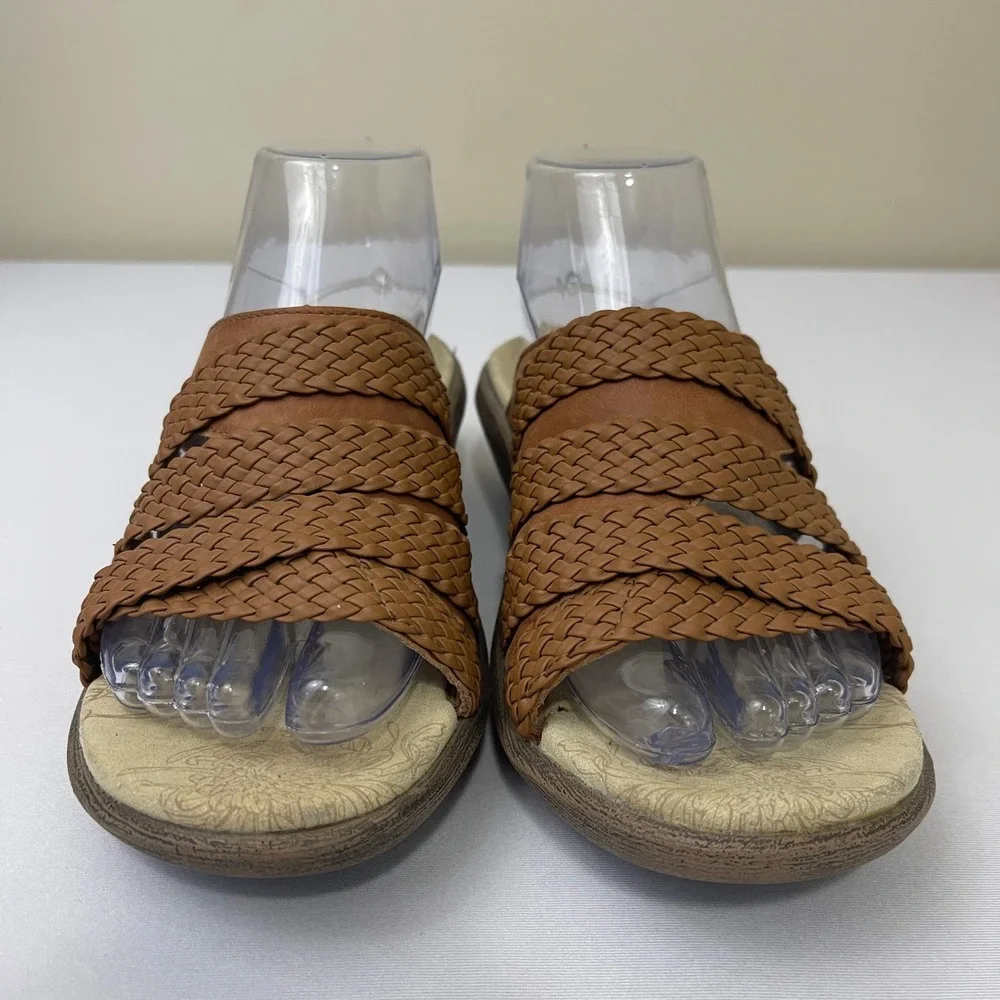 Spenco Womens Virginia Tan Woven Strap‎ Comfort Slides Sandals Size 7